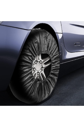 Dianziye Oto Lastik Korumalı Kılıf 190t Poliester Siyah S Boy Tekli 13-18 İnç 66cm Çaplı, Su Geçirmez Araba Yedek Lastik Koruyucu Çantası