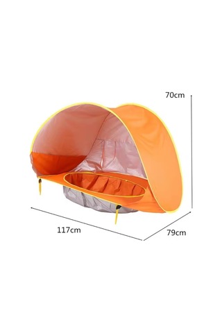 Bebek Havuzlu Plaj Çadırı, 50+ Upf Uv Korumalı Su Geçirmez Çocuk Çadırı Turuncu Turuncu