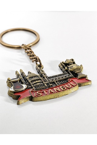 İstanbul Temalı Sultanahmet Anahtarlık Eskitme Gold Tarihi Ve Kültürel Şık Çanta & Anahtar Aksesua Çok Renkli