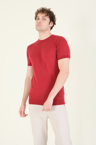 Giyim Dünyası Kadın Sıfır Yaka Merserize T-shirt Bordo 001