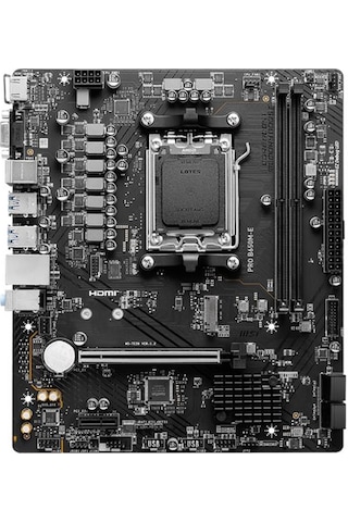 Msı Pro B650m-e Ddr5 6800mhz 1xvga 1xhdmı 1xm.2 Usb 3.2 Matx Am5 Amd Am5 9000/8000/7000 Serileri İle Uyumlu
