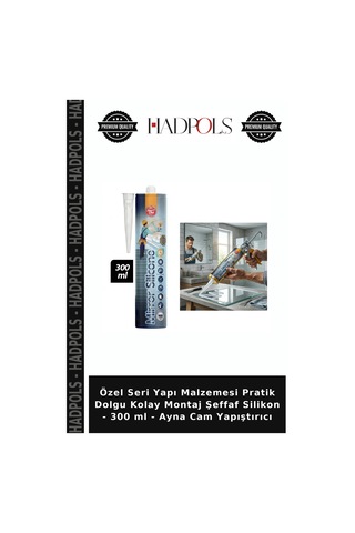 Özel Seri Yapı Malzemesi Pratik Dolgu Kolay Montaj Şeffaf Silikon - 300 Ml - Ayna Cam Yapıştırıcı