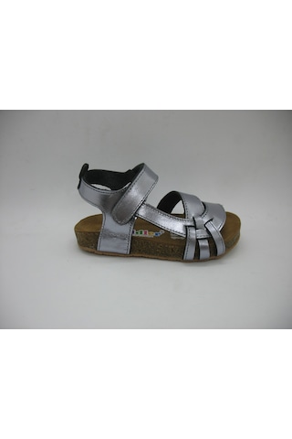 Toddler 01223 Doğal Deri Mantar Taban Füme Sandalet 21-25 Füme