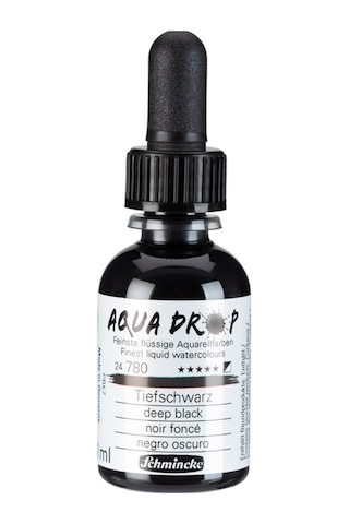 Schmincke Aqua Drop Sıvı Suluboya 30ml - Deep Black
