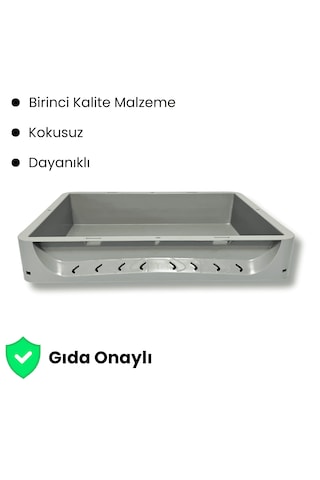 Alpbx Gıdaya Uygun Gri Hamur Pasası 40x30x7.5 CM - 7 L
