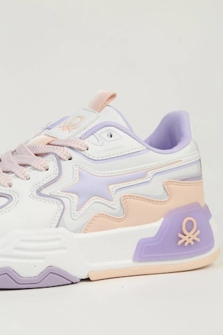 Benetton Bnı-11512 Kadın Sneaker Ayakkabı Beyaz Pudra 36-40 Beyaz - Pudra