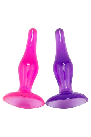 X-sense Pembe Ve Mor Vantuzlu Jel Anal Plug Set