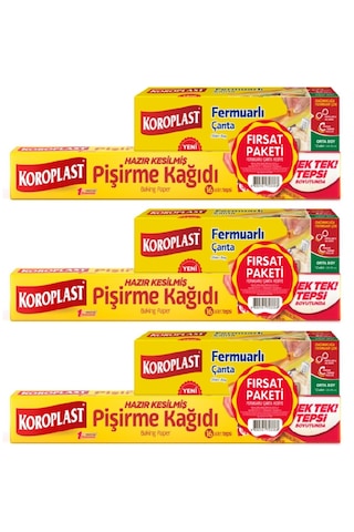 Koroplast Pişirme Kağıdı 16 Lı Fermuarlı Çanta Orta Boy 12 Li X 3
