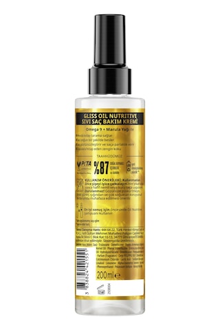 Gliss Oil Nutritive Sıvı Saç Bakım Kremi Kolay Tarama & Besleme 200 ML