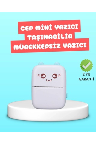 Mini Termal Yazıcı Kablosuz Taşınabilir Bluetooth Bağlantılı 200 Dpı Çok Renkli