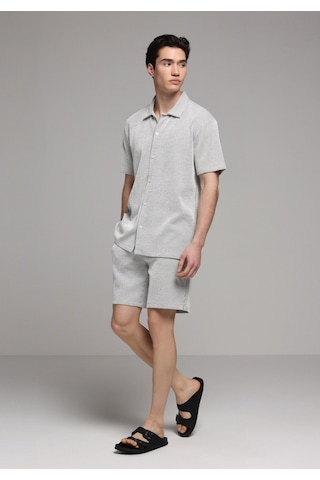 Colin's Colins Regular Fit Polo Yaka Çizgili Erkek Gri Kısa Kol Tişört Cl1080259 Q1.v2 Gra
