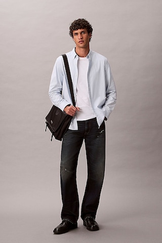 Calvin Klein Erkek Regular Fit Düğmeli Yaka Oxford Gömlek - Açık Mavi Plein Air