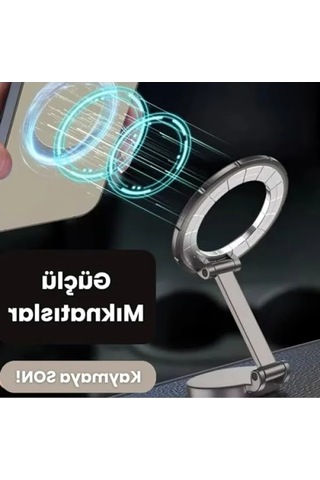 Güçlü Mıknatıslarla 360 Derece Dönme Özelliğine Sahip Araç İçi Telefon Tutucu -