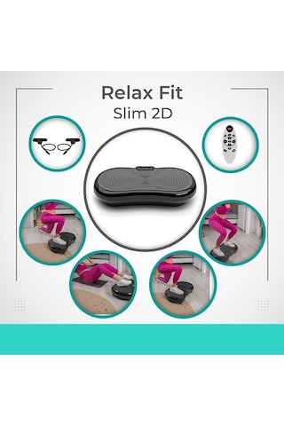 Relax Fit Titreşimli Egzersiz Fitness Aleti Slim 2d Vibration Plate Siyah