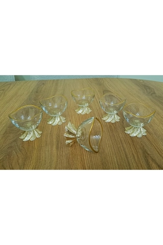 Alfafe Home 6 Lı Lüx Kahve Yanı Mini Lokumluk Şekerlik Sosluk Reçellik Çerezlik Kase Gold