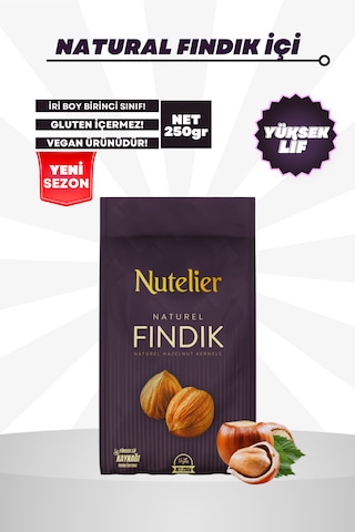 Nutelier Naturel Çiğ İç Fındık 250 G