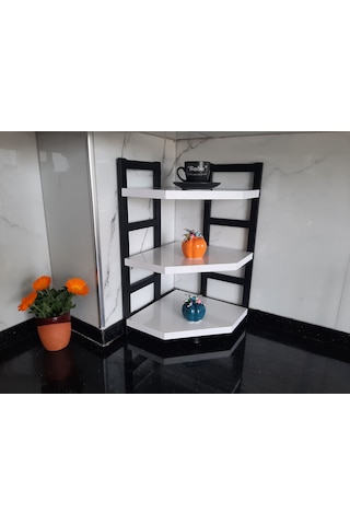 Akıs Home Üçlü Tezgah Üstü Köşe Raf Beyaz