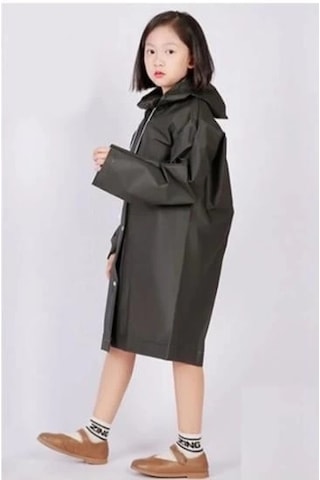 Yağmurluk Unisex Çocuk - Siyah Siyah