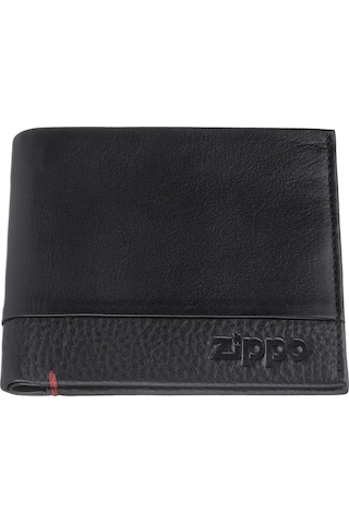 Zippo Rfıd Bloklamalı Nappa Deri Kredi Kartlıklı Cüzdan - Siyah Siyah