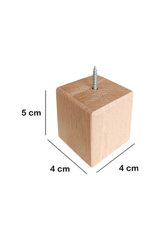 Masa - Mobilya - Ünite - Koltuk- Kanepe- Ahşap Ayak Takoz Yükseltici - 5 Cm Boyasız - Ham