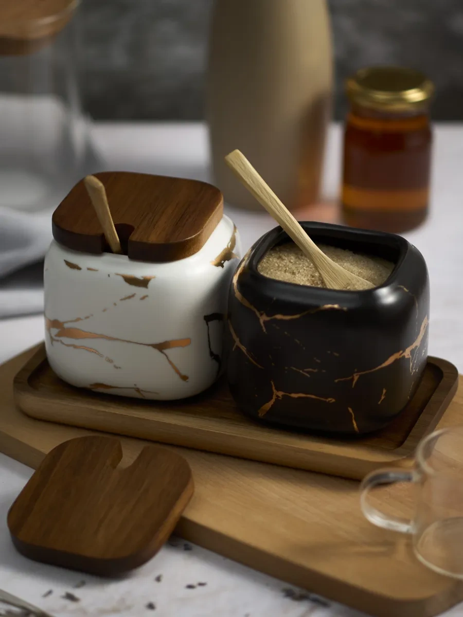 Cuties Kapaklı Ve Kaşıklı Şekerlik Ve Tuzluk Seti 278421920 Siyah