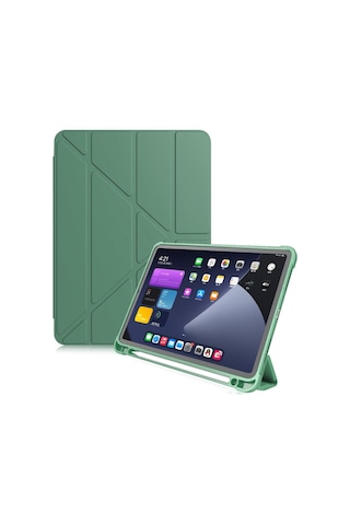 Apple Uyumlu iPad, Air 11inç M2 2024 Kılıf Kalem Bölmeli Trifolding Case A2902 A2903 A2904