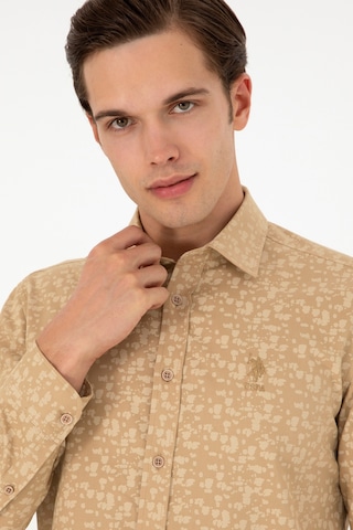 U.s. Polo Assn. Erkek Kum Gömlek Desenli 50292109-vr085 Kum