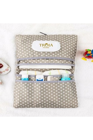 meditroia Bebek Alt Açma Bakım Çantası Organizer Yaprak Desen Açık Gri