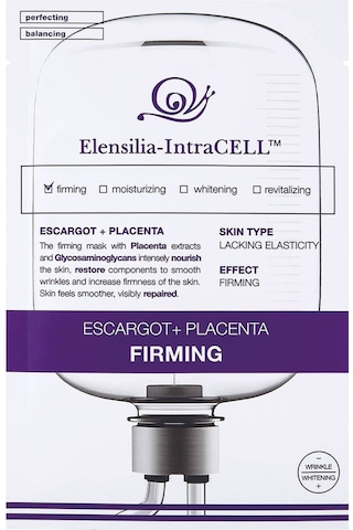 Elensilia Escargot + Plasenta Sıkılaştırıcı, Aydınlatıcı Yaprak Maske Intracell Placenta Mask