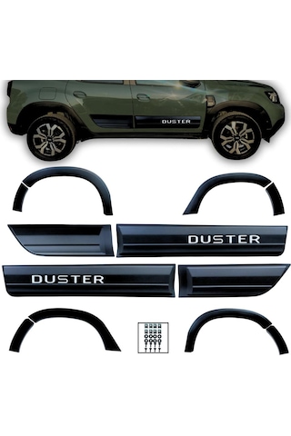 Dacia Duster Beyaz Yazılı Kapı Ve Çamurluk Koruma Premium Dodik Seti 2018 Ve Üstü