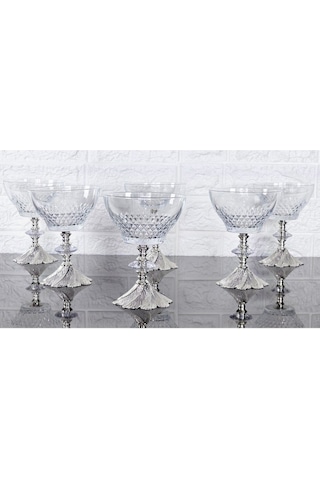 Paşabahçe Serisi Infınıty Kase & Magnolıa Kase & Dondurmalık & Şekerlik Semerkand Gümüş Döküm Ayaklı Naturel