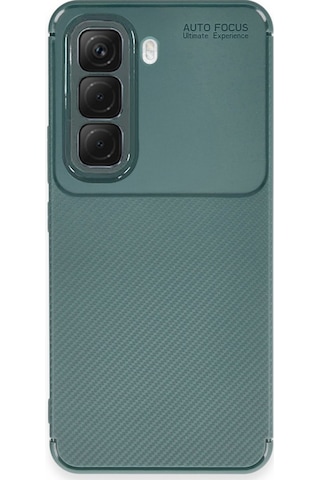 İnfinix Hot 50 Pro Plus 4g Kılıf Karbon Silikon Case Kapak Koyu Yeşil
