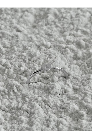 Sılverme 925 Ayar Gümüş A Harfli Kalp Gümüş Yüzük 331843750 Gri