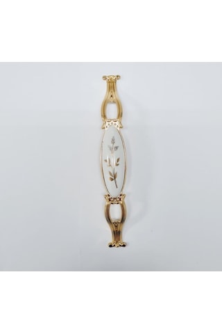 Zümre 128 Mm Metal Gold Kasa Beyaz Yaprak Desenli / 5 Adet Altın