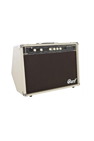 Cort Af60 Akustik Gitar Ve Enstrüman Amfisi Orta/profesyonel Seviye 60 Watt Güç, Çift Kanal Girişi, Dahili Reverb/chorus Efektleri Ve Çelik Izgara