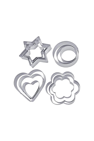 Hombey 12'li Paslanmaz Çelik Pasta Kurabiye Kalıbı - Dıy Fırın Aletleri, Çeşitli Boyutlar, Yeniden Kullanılabilir, Dayanıklı Gümüş