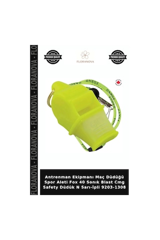 Antrenman Ekipmanı Maç Düdüğü Spor Aleti Fox 40 Sonık Blast Cmg Safety Düdük N Sarı-ipli 9203-1308