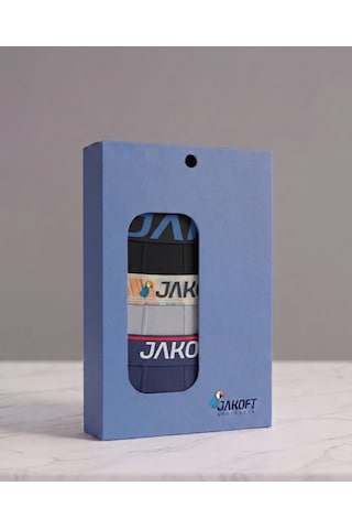 Jakoft Classic Pamuklu Erkek Boxer 3'lü Paket Siyah - Gri - Lacivert