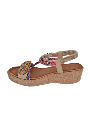 Guja Taşlı Dolgu Taban Kadın Sandalet Gj-153-2 Bej Bej