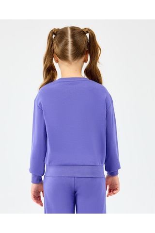 Skechers G Lw Fleece Crewneck Sweatshirt Büyük Kız Çocuk Mor Sweatshirt Sk2520080-3996 Mor