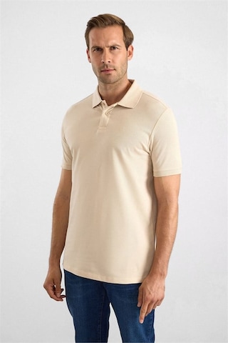 Süvari Bej Slim Düz Nakışlı Pike Düğmeli Polo Yaka Tişört Ts1014000474-bj3