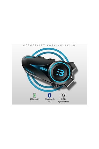 Motosiklet İntercom Seti Yeni Sürüm Bluetooth V5.3 Rgb Kask Kulaklığı