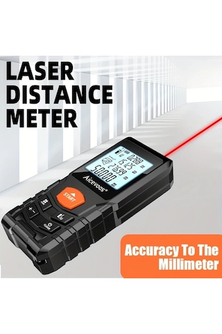 Elmpaly Aıcevoos Yüksek Hassasiyetli Dijital Lazer Mesafe Ölçer 50 120m 394ft Endüstriyel Ölçüm Aleti Pil İle Çalışan Kauçuk Kasa