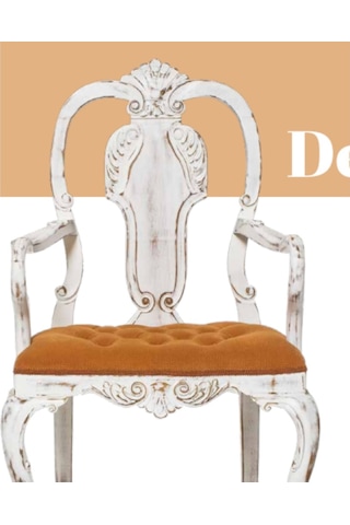 Bengimobilya Sandalye Zus176 Klasik Model Oyma Sırtlık-Ayak Kayın Retro Iskele