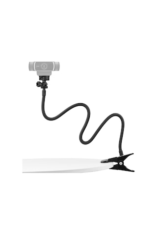 Mufunye Masa Üstü Klemli Esnek Boru Stant, 72cm Uzunluk, 1/4 Vida Bağlantısı, 1kg Yük Kapasitesi, Web Kamerası, Telefon, Küçük Led Işık İçin