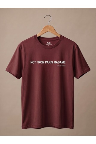 Maccali Erkek Kiremit Not From Paris Baskılı Bisiklet Yaka Tişört