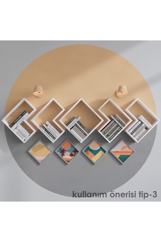 Decormet Elıtra Duvar Rafı Beyaz Çok Renkli