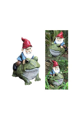 "büyülü Bahçe Gnome Majestic Frog - Ev Dekoru İçin Kaprisli Reçine Heykelcik"