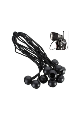 Ximistore9 10 Adet Siyah Plastik Toplu Esnek Kordon - Çadır Ve Trampolin İçin Bağlama Kablosu Siyah