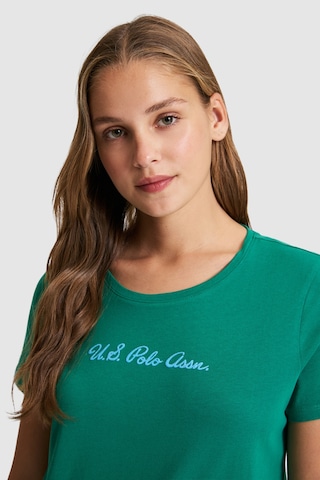 U.s. Polo Assn. Kadın Koyu Yeşil Tişört Basic 50323450-vr079 Koyu Yesıl